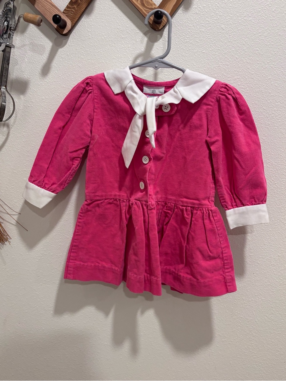 Vintage petite club Pink Sailor-Collar Dress with Bow